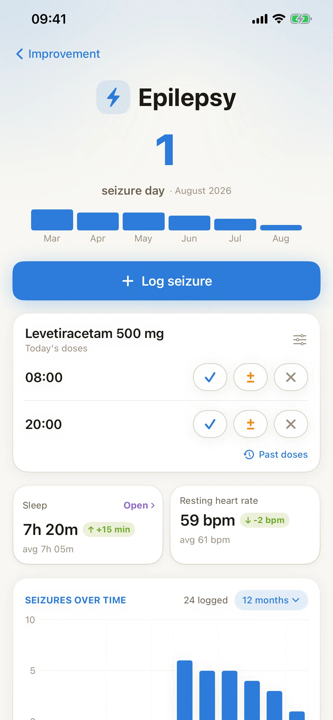 Sam App: Ansicht für Menschen mit Epilepsie