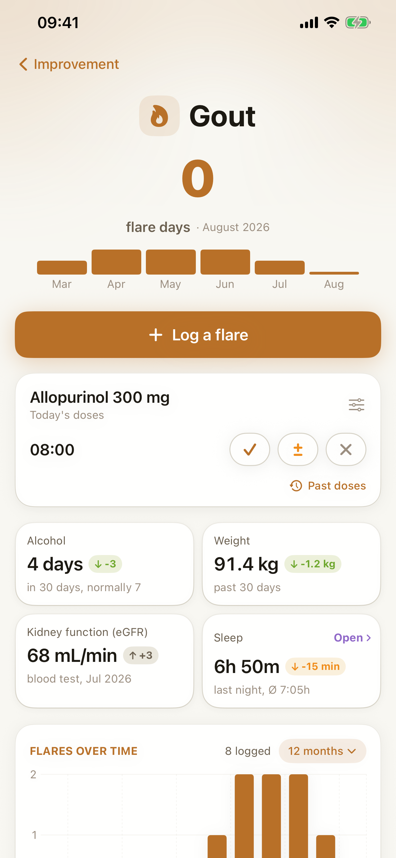 Sam App: Gesundheitsdaten im Überblick bei Gicht