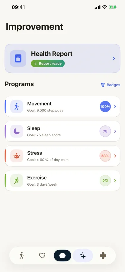 Sam Programme screen